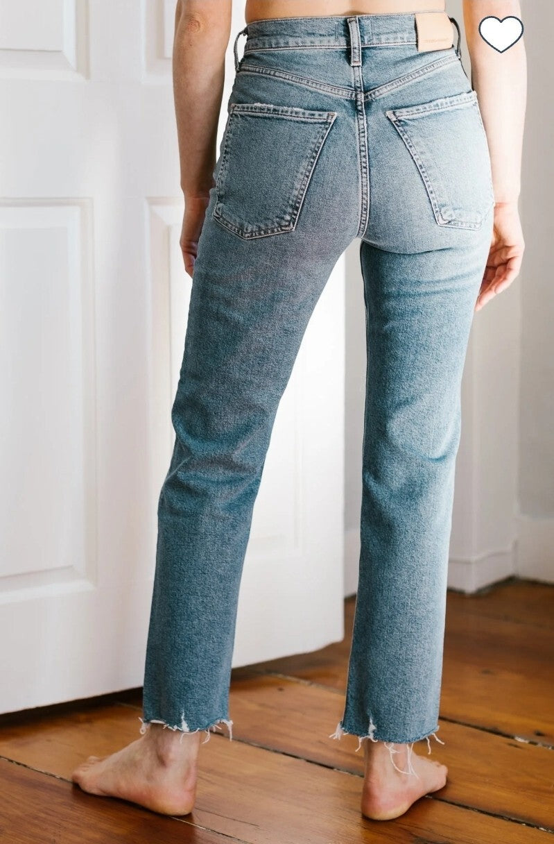 $198 Citizens of Humanity Daphne Crop High Rise Stovepipe Jeans Sz 27 In Lucky 2