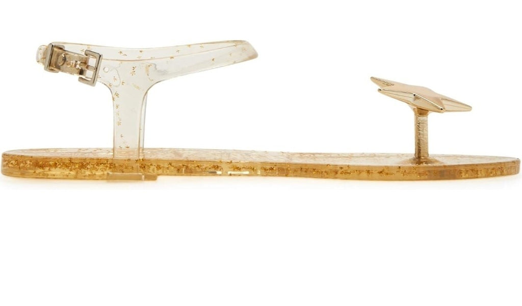 Katy Perry The Geli Gold Star Jelly Ankle Strap Sandals Thongs Women’s Size US 57