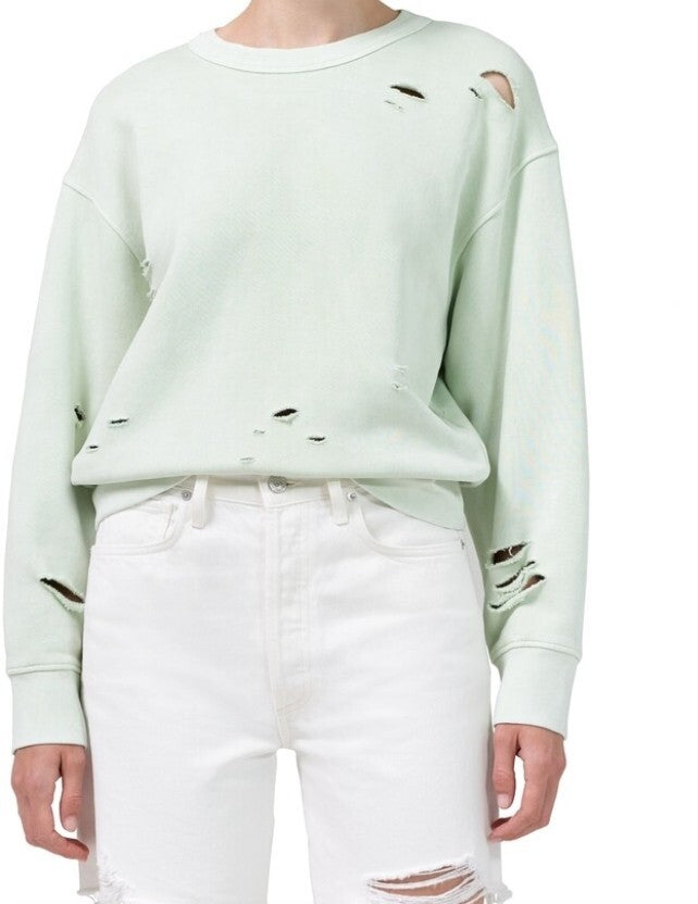 $169 Citizens of Humanity Women's Jade Suvi Distressed Pullover Sweater Size Sm0