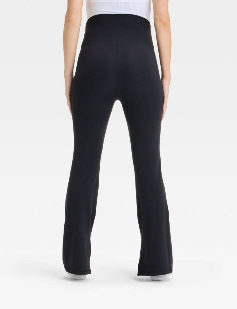 2 High-Rise Over Belly Slit Flare Maternity Leggings Isabel Lot Large1