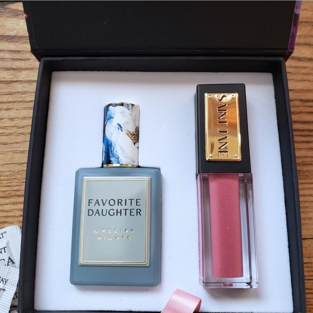 Saint Jane & FavoriteDaughter Grecian Nights Perfume Oil Rollerball Lip Gift Set1