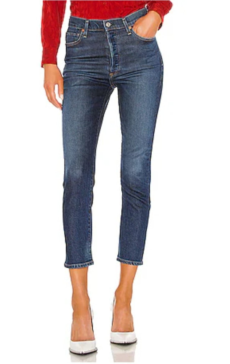 Citizens of Humanity Olivia High Rise Slim Jeans Sz 27 In Gleams COH Mom 0
