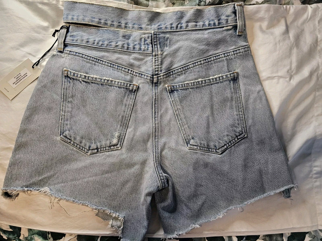 Agolde Jeans Broken Waistband Cutoff Shorts Raw High Waist Cut Offs Revolve 273
