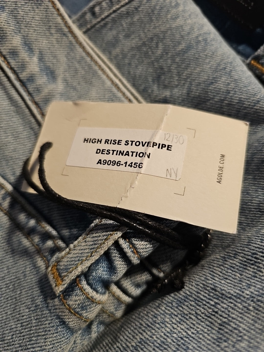 AGOLDE Stovepipe High-Rise Straight Jeans light blue Sz 27 4