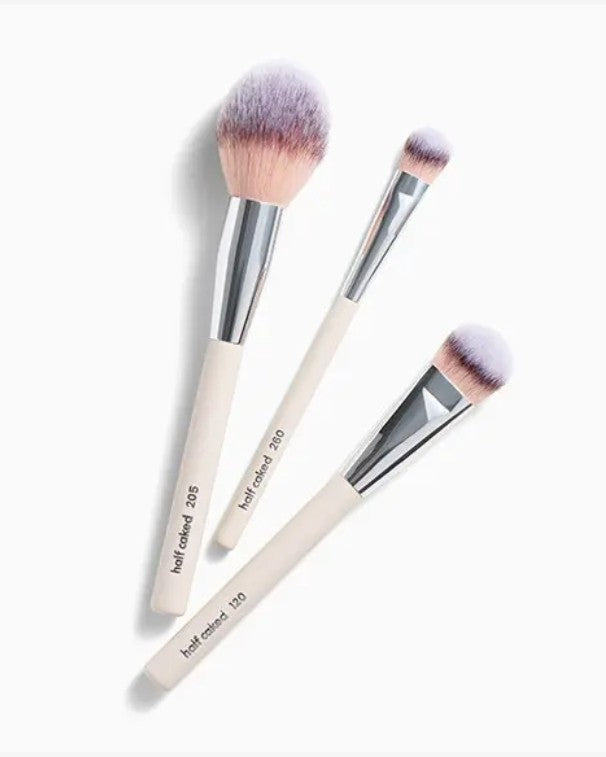Half Caked Face Makeup Brush SET OF 3 Pieces 205, 120. 260 NIB0