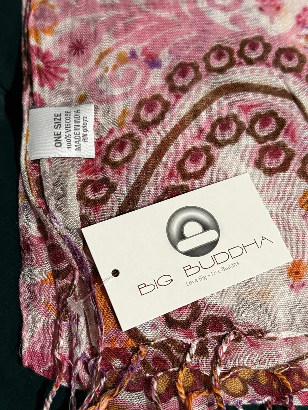 NWT Big Buddha Sheer Floral Scarf Wrap Shawl Lightweight Fringe Boho Festival 3