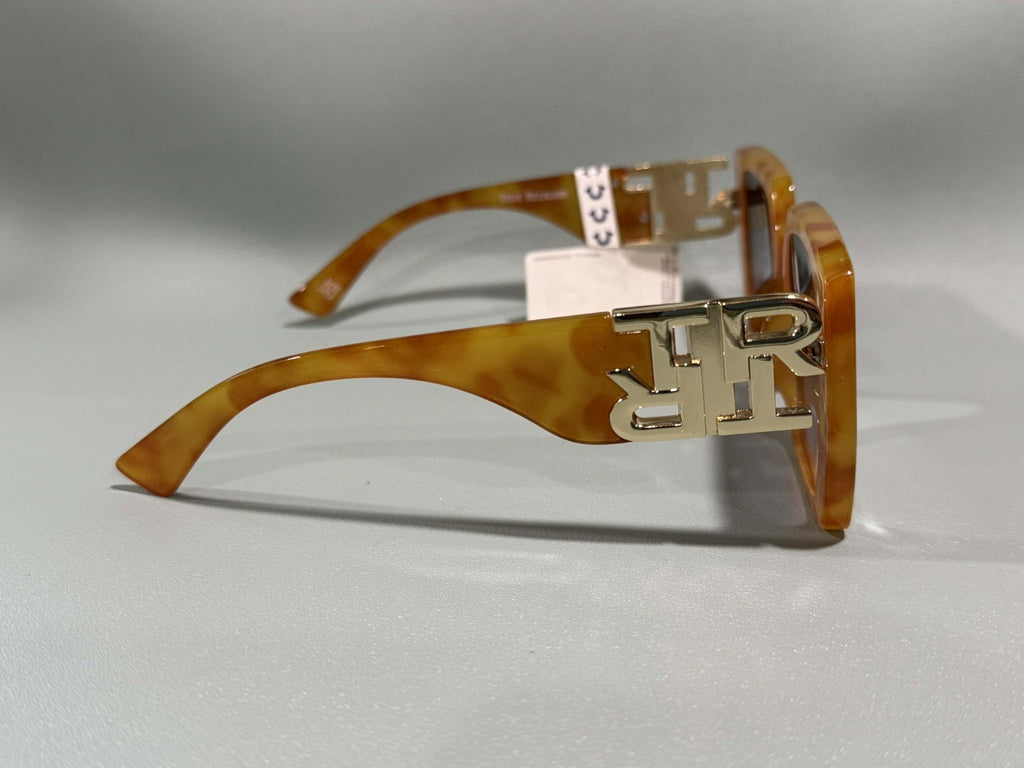 New Original TRUE RELIGION Square Sunglasses Tinted / Gold Accent TR56439XK4