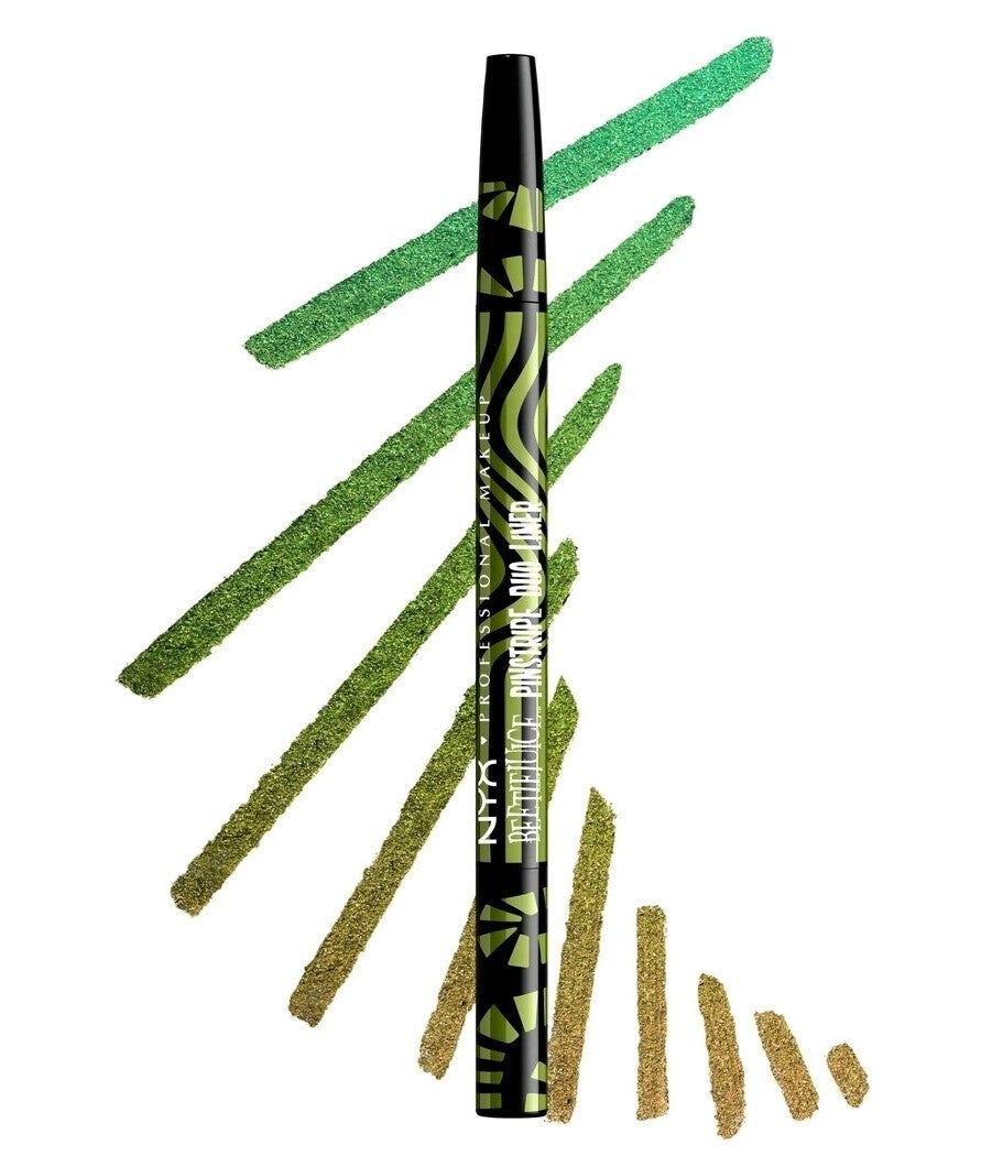 NYX BEETLEJUICE BEETLEJUICE PINSTRIPE DUO GEL LINER Black & Green Chrome  0