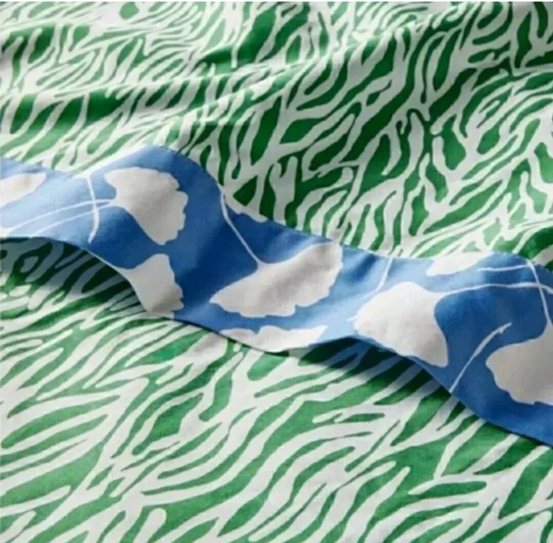 NEW DVF × TARGET Diane Von Furstenberg Sea Twig Green Full 4 Piece Sheet Set 2