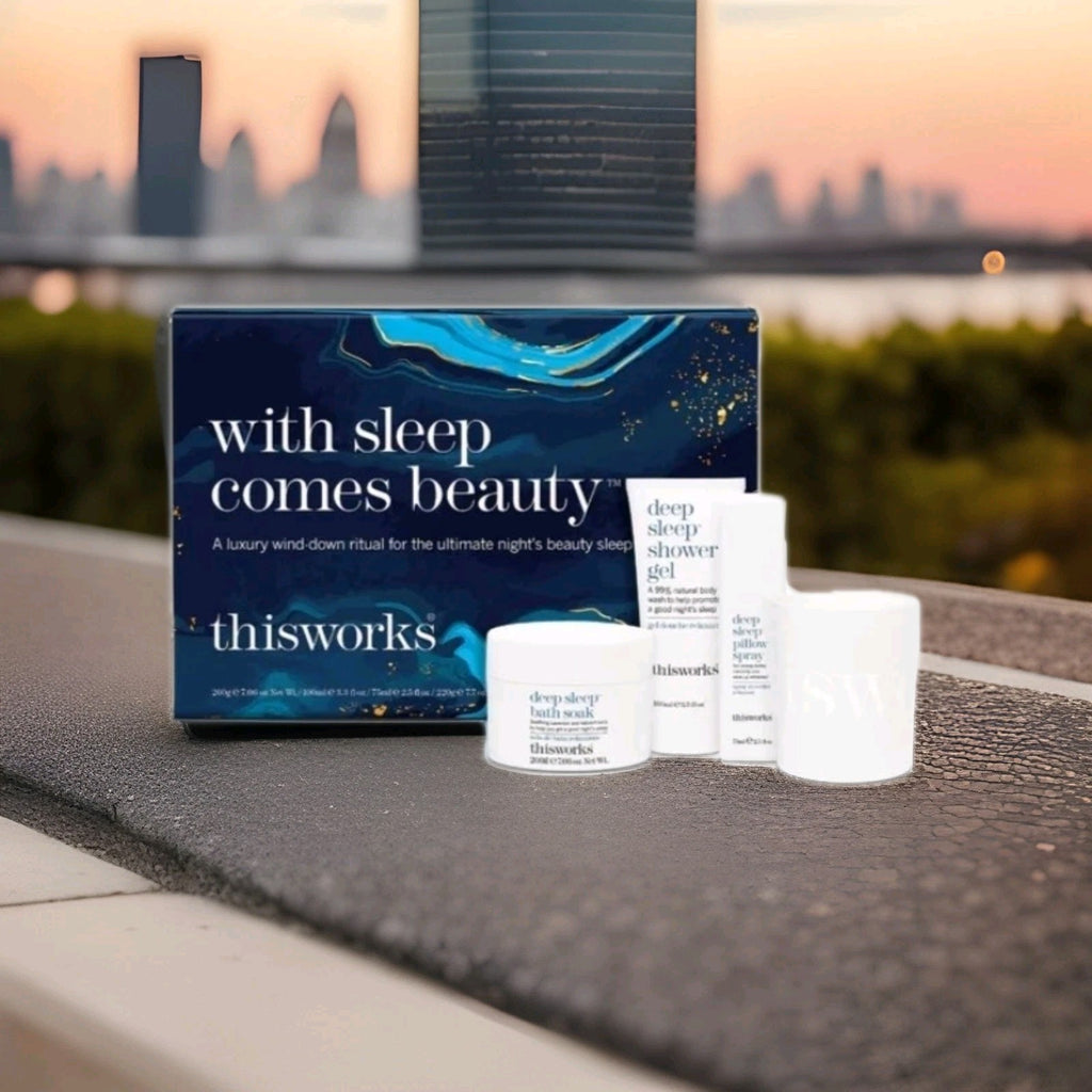 This Works 4-pc "With Sleep Comes Beauty" Gift Set Deep Pillow Spray Candle Soak0