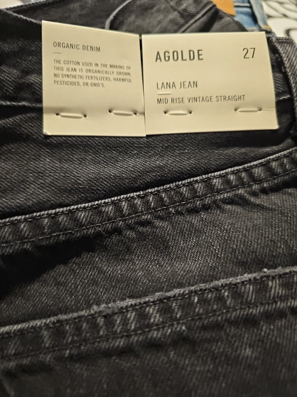 AGOLDE Womens Lana Mid Rise Vintage Straight Jeans Sz 27 ( Black) Descent 3
