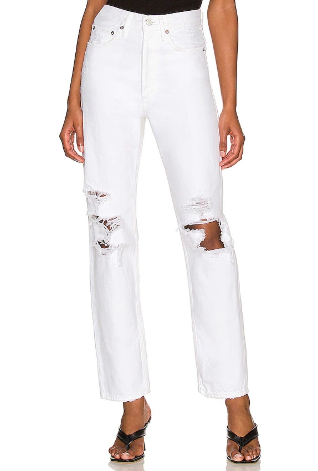 NEW AGOLDE 90's Mid-Rise Loose Jean Vanish Ripped Distressed 100% Sz 27 90s0