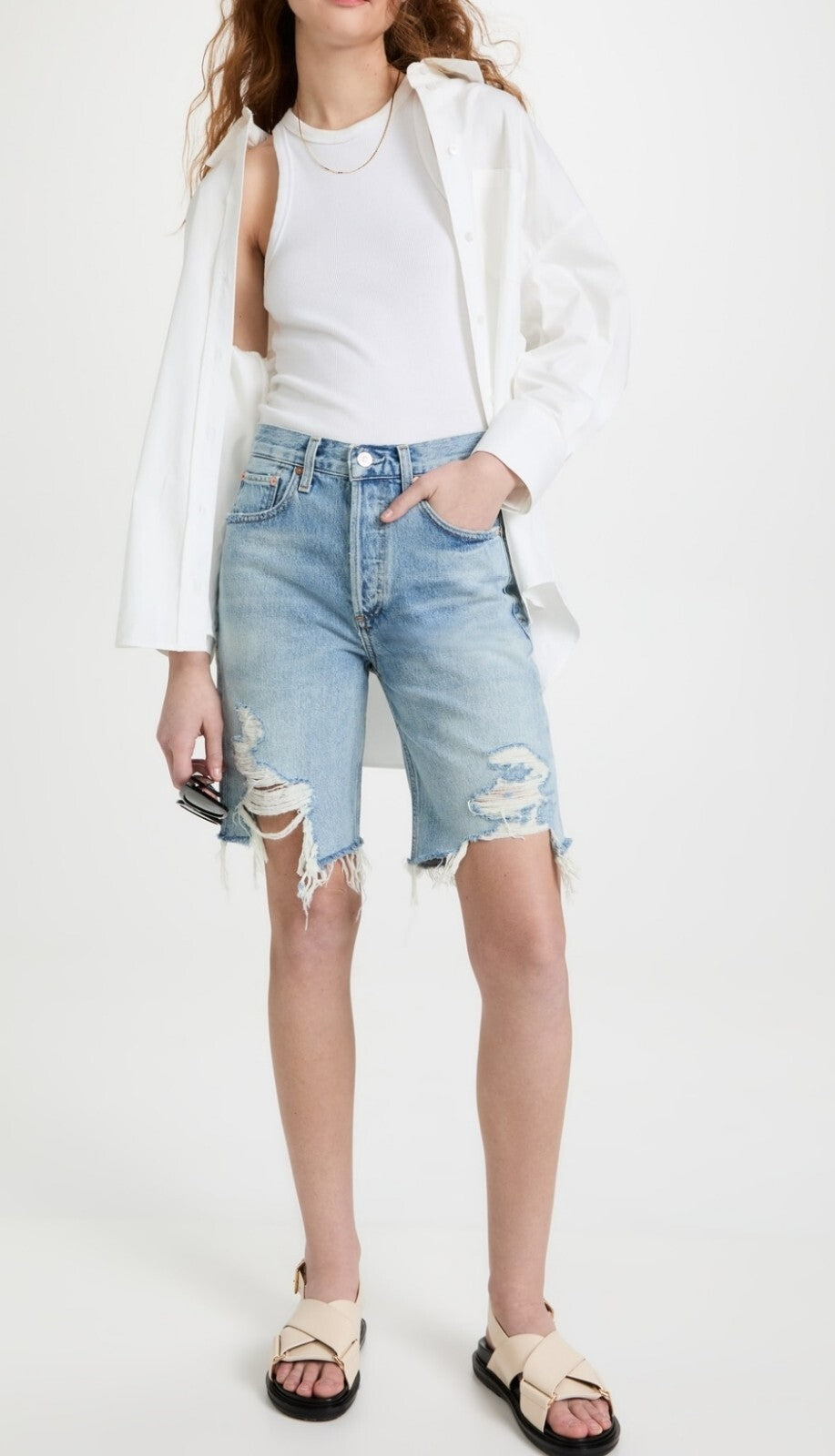 NWT Citizens of Humanity Ambrosio Short in Artemis Size 27 Cut Off Sz 4 Distress3