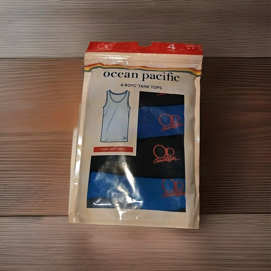 New Ocean Pacific Tank Top Boys Size Small OP Sleeveless Surf Top 4 Pack 6-80