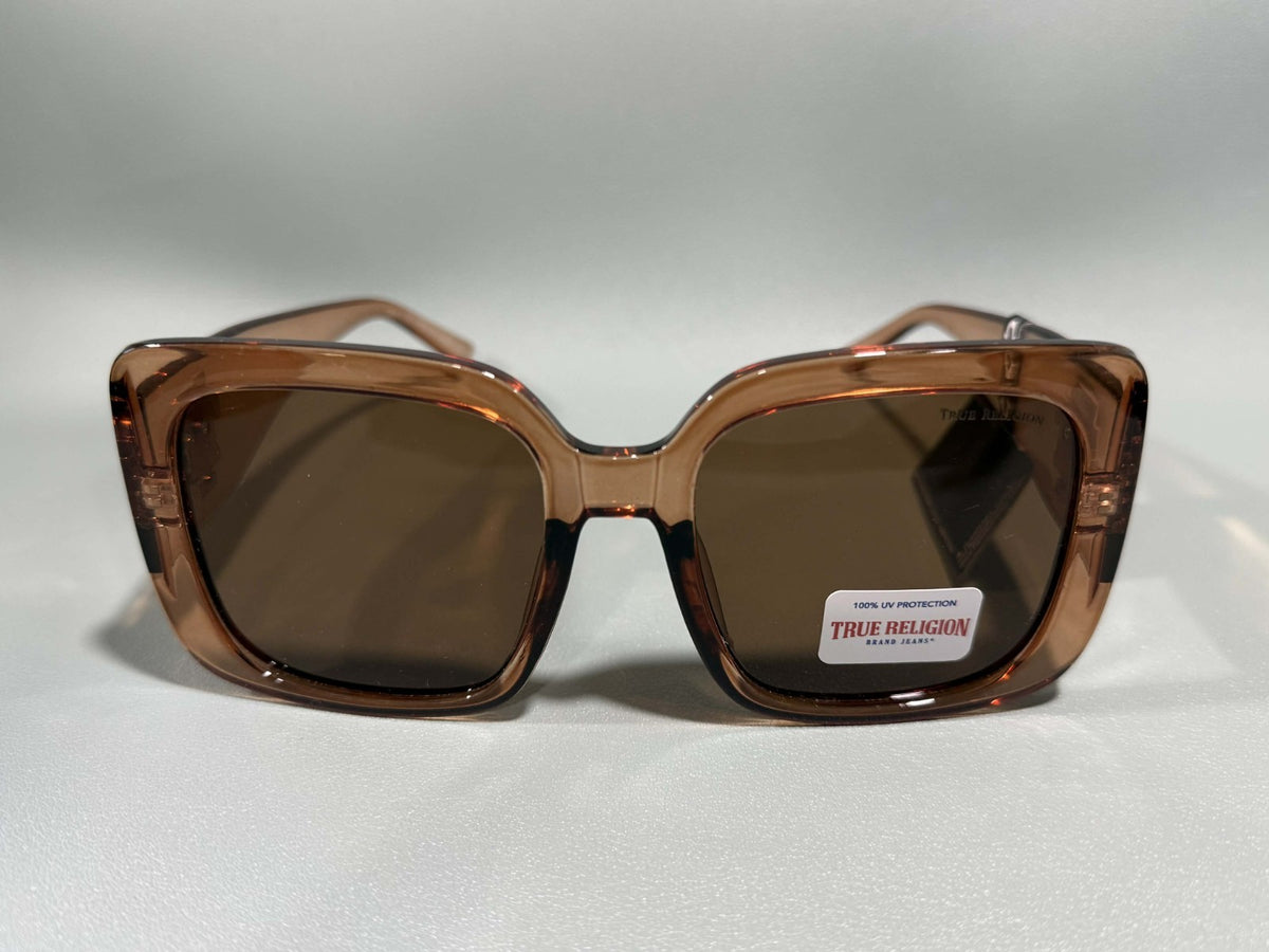 New Original TRUE RELIGION Square Sunglasses Tinted / Gold Accent TR564040