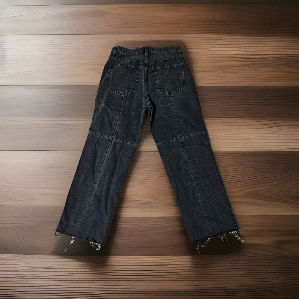 NWOT Agolde Deconstructed Criss Cross Jeans Size 27 In Black 1