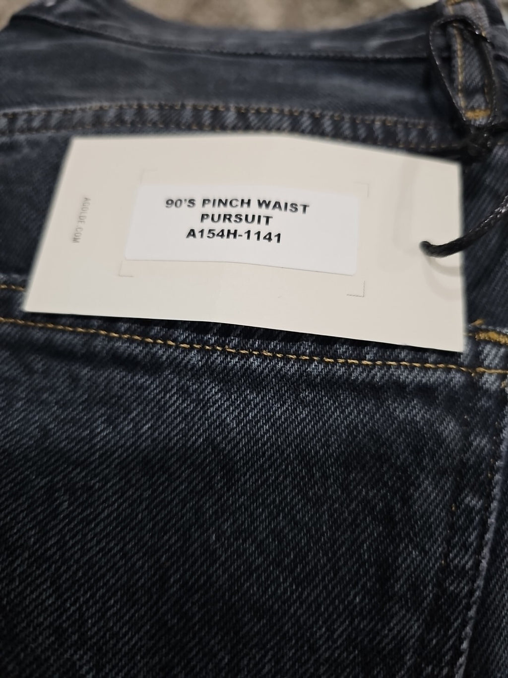 AGOLDE 90's Pinch Waist High Rise Straight Leg Jeans Black Women's Size 27  Sz44