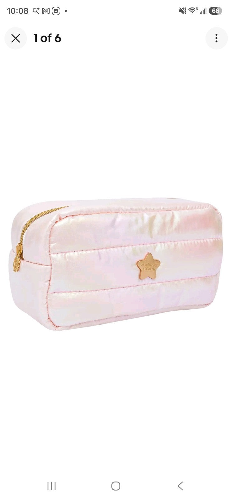 Lot of 2 The Creme Shop x ONCH Hollywood Pink Puffer Cosmetic Makeup Bags Nwt1