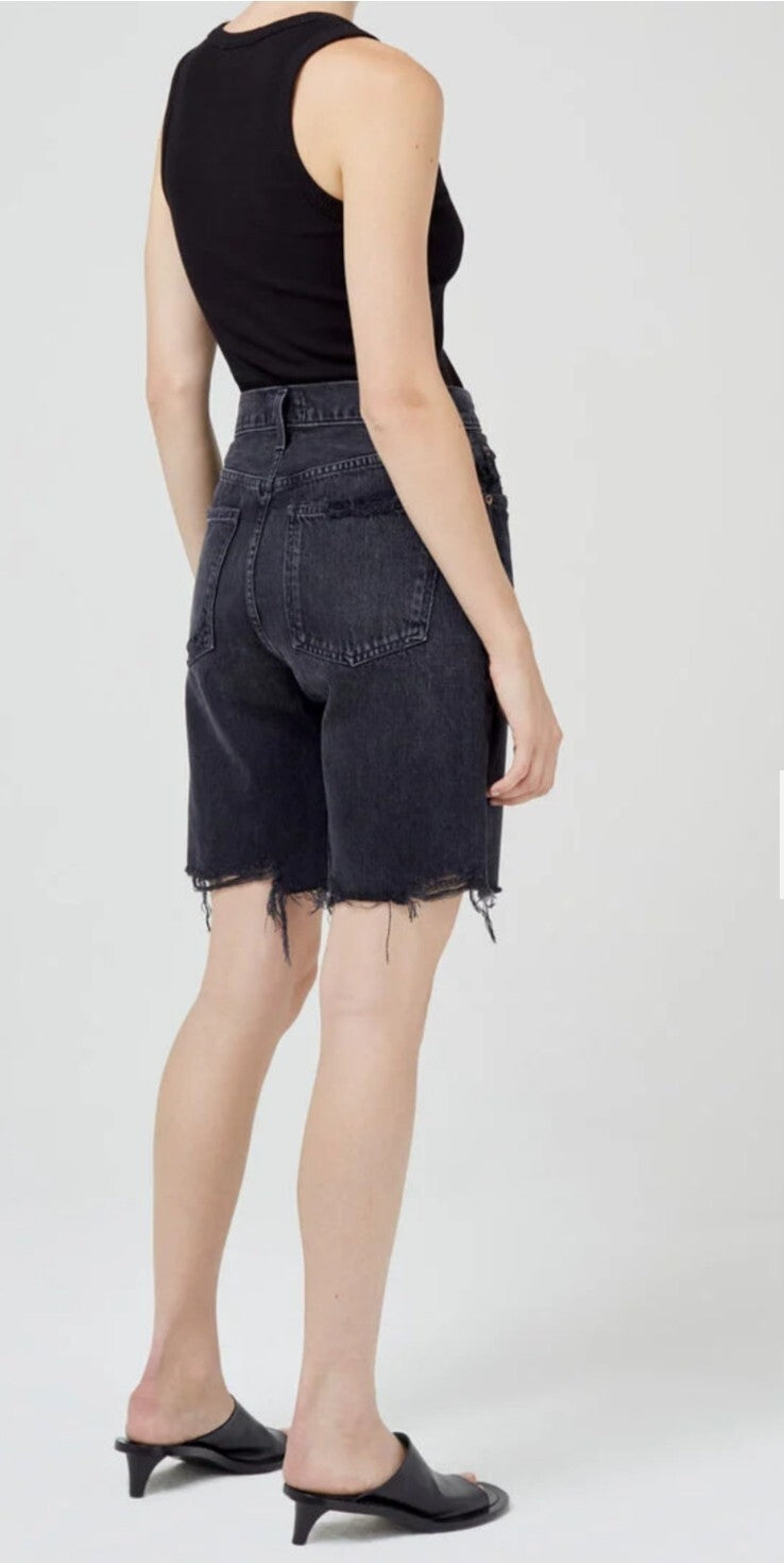 AGOLDE Ira Short Mid Rise Loose Short Denim In Pulse (Black) Size 27 NWT Sz 42