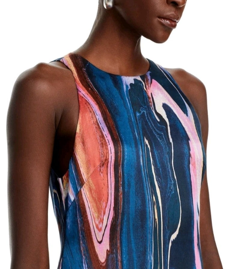 Derek Lam 10 Crosby Inaya Maxi Dress MSRP $650 NWT Marble Multi Size 182