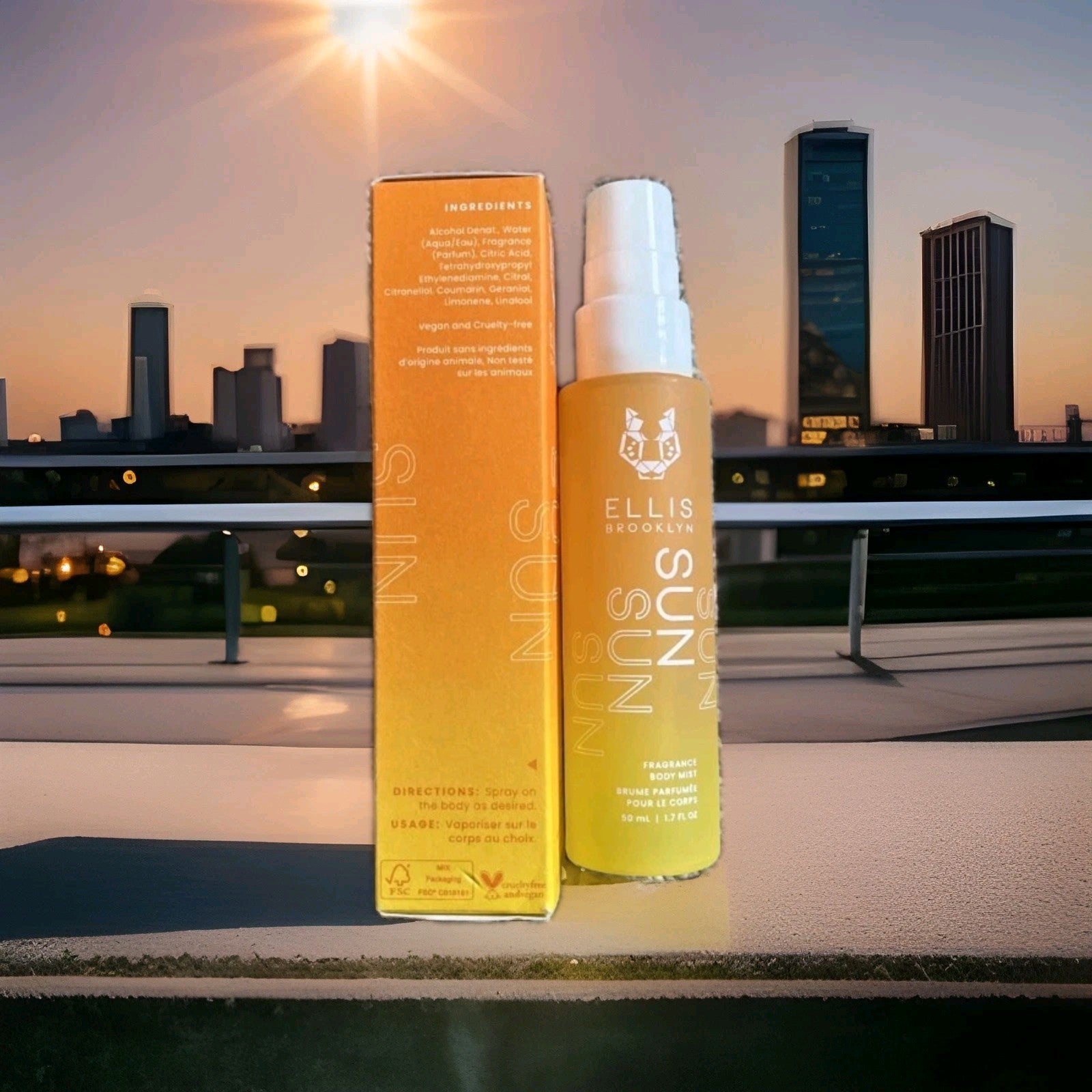 Ellis Brooklyn SUN Fragrance Body Mist 1.69 oz 50 ml NIB ~ FREE FAST SHIPPING1