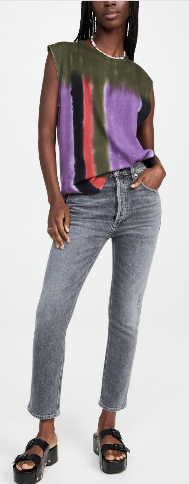 Citizens of Humanity Jolene High Rise Vintage Slim Graphite Sz 27 $218 Black1
