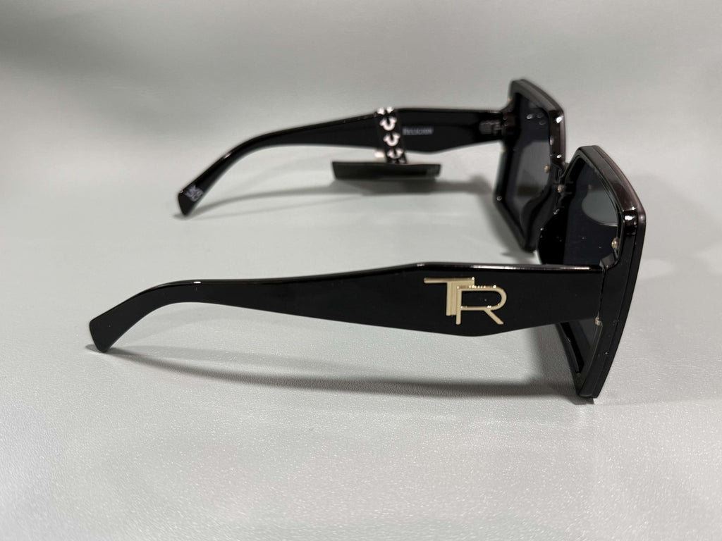 New Original TRUE RELIGION Square Sunglasses Mirrored Black TR TR57233 NWT 90's3