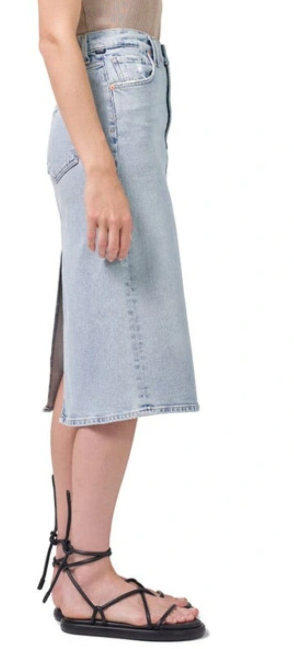 COH Citizens Of Humanity Bea Double Slit Skirt Denim Sz 27 Perella  NWT $1791