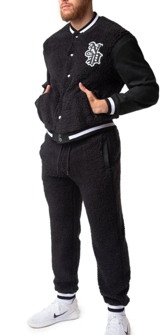 NWT NASTY PIG NP VARSITY JACKET BLACK XXLARGE XXL Sherpa Gay Intrest  2XL 1