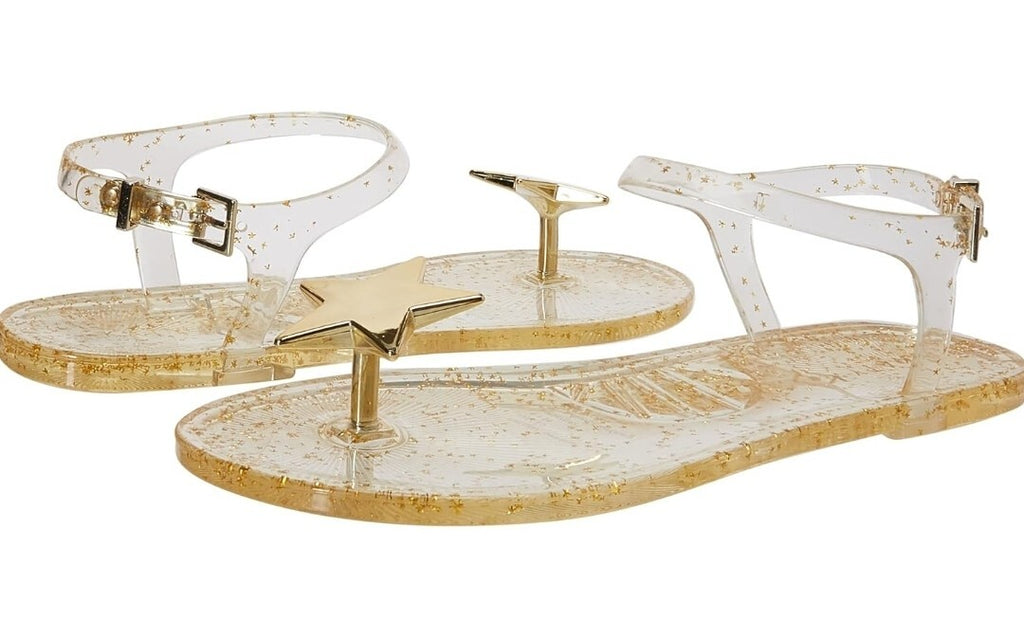 Katy Perry The Geli Gold Star Jelly Ankle Strap Sandals Thongs Women’s Size US 86