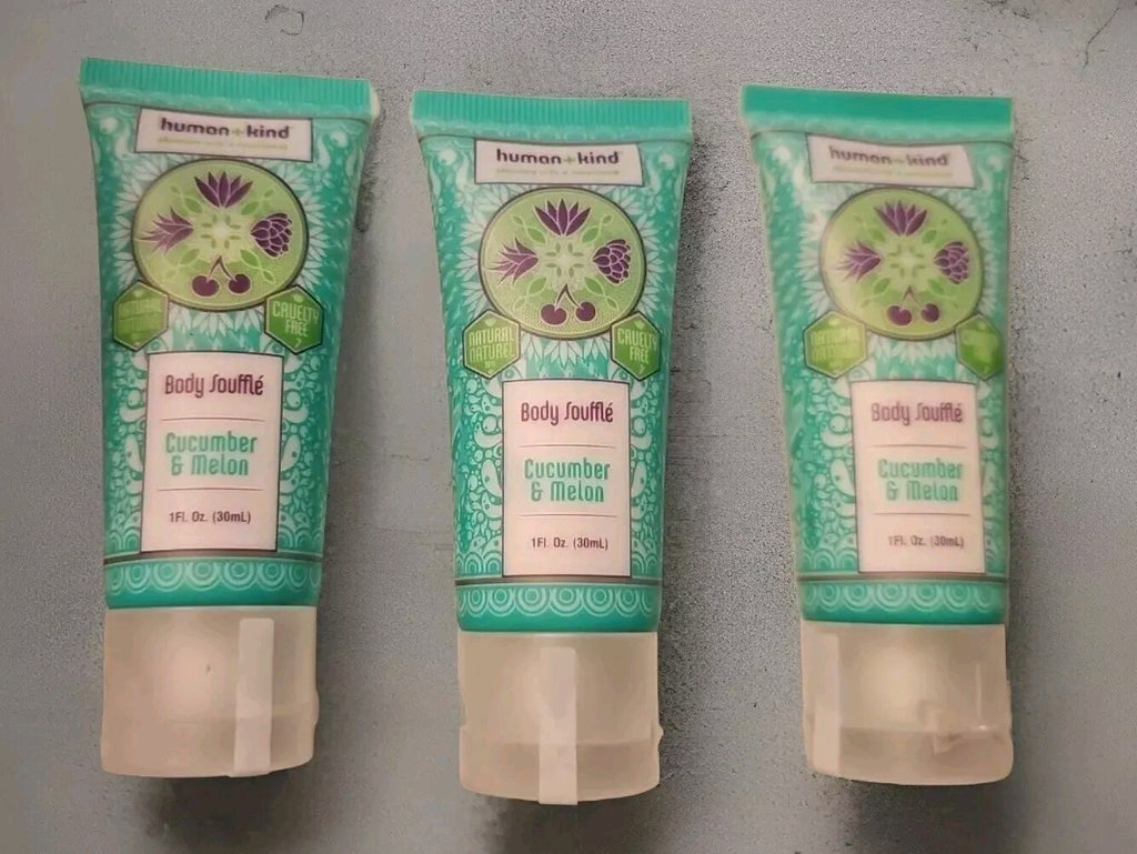 HUMAN + KIND Body Souffle Cucumber Melon 1oz 30ml Lot Of 3 Natural Cruelty Free0