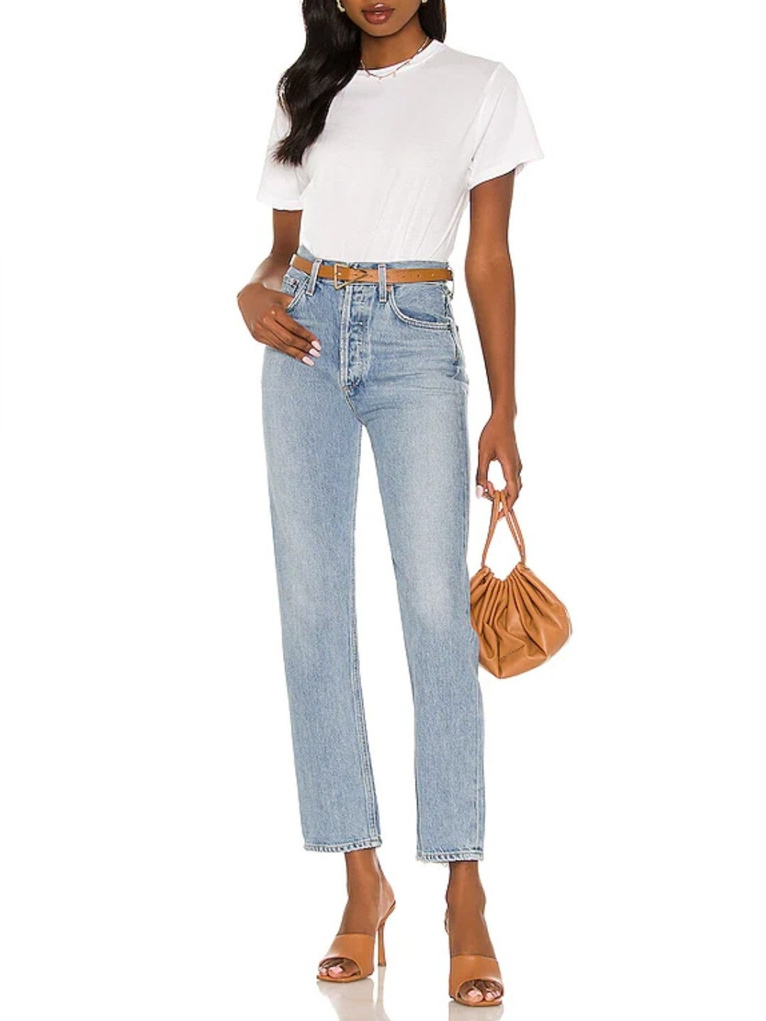 NWOT Agolde 90's Pinch Waist High Rise Straight Jeans In Soundwave Sz 31 90s 3