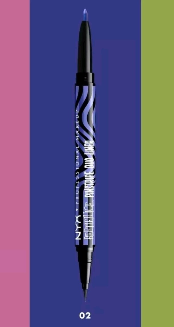 NYX BEETLEJUICE BEETLEJUICE PINSTRIPE DUO GEL LINER Black & Purple Chrome  1