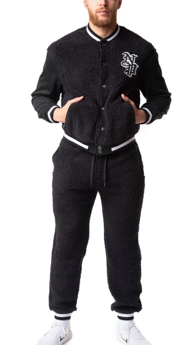 NWT NASTY PIG NP VARSITY JACKET BLACK XXLARGE XXL Sherpa Gay Intrest  2XL 0