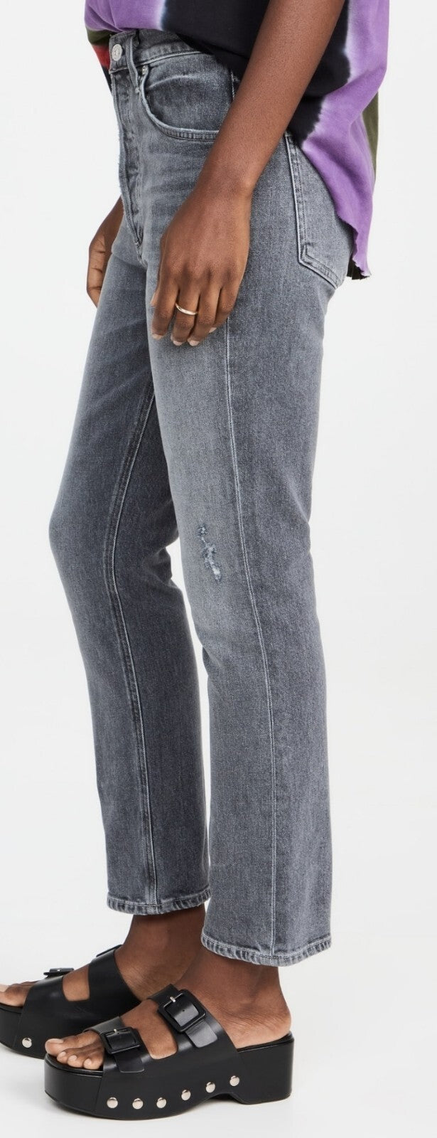 Citizens of Humanity Jolene High Rise Vintage Slim Graphite Sz 27 $218 Black3