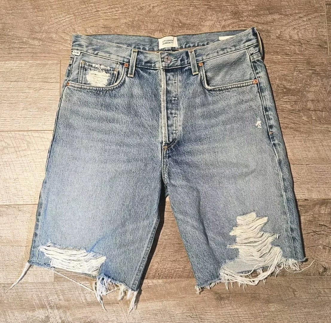 Citizens of Humanity Ambrosio Short in Artemis Size 27 Cut Off Sz 4 Distress0