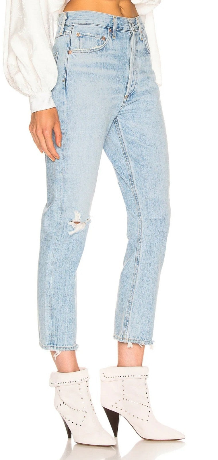 $ 198 AGOLDE Riley High Rise Straight Crop Jeans Size 24A056B-983 NWOT1