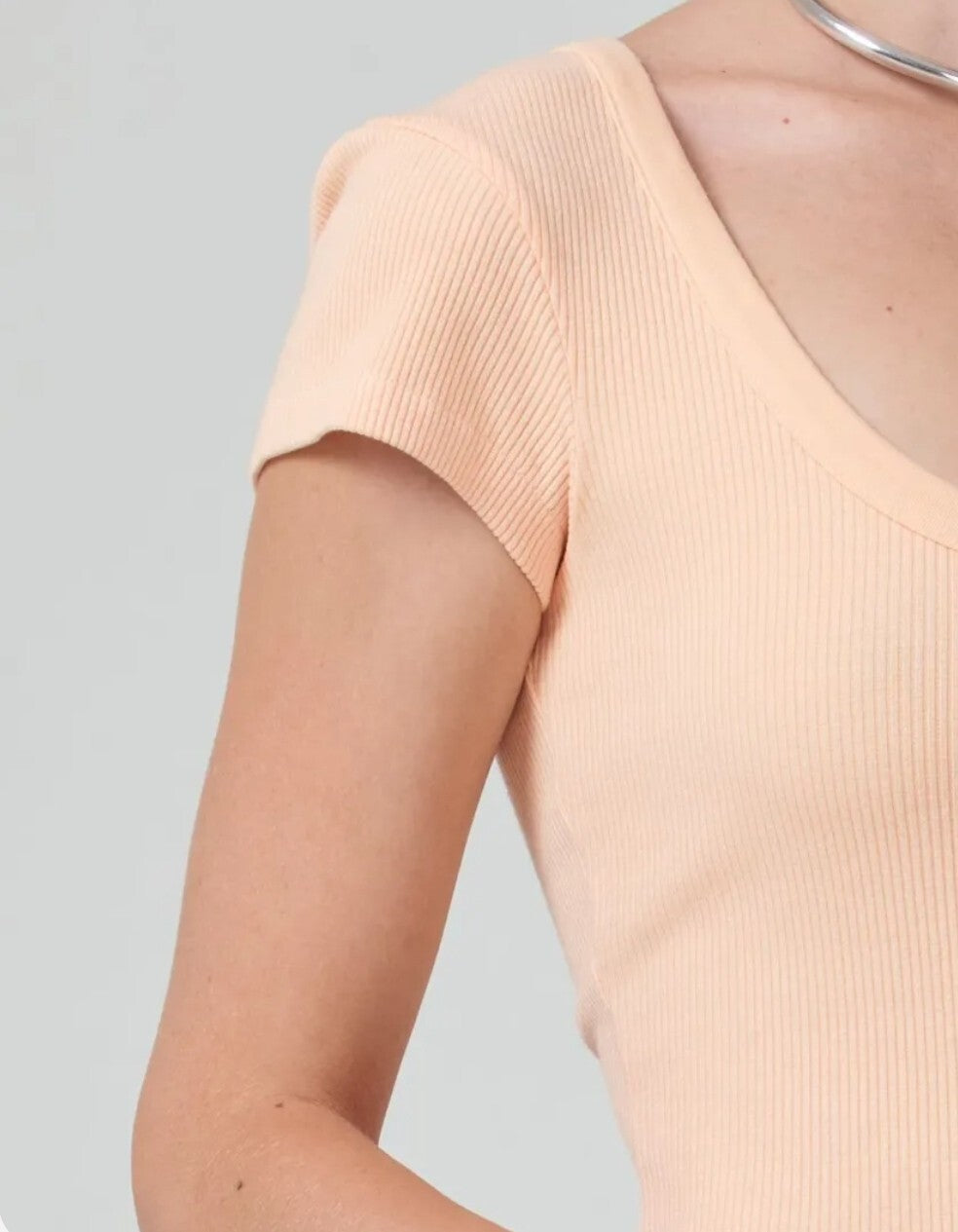 NWT Citizens of Humanity SMALL Lima Scoop Neck Top In Cantaloupe 9284-3004 COH2