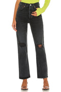 NWT Agolde 90's Pinch Waist High Rise Straight Black Jeans In Howl Sz 27 4 90s 0