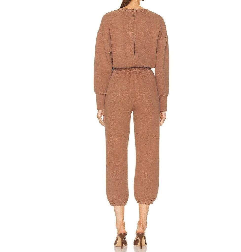 $348 Citizens of Humanity Retreat Franki Fleece Jumpsuit Sz Sm In Butterscotch 2