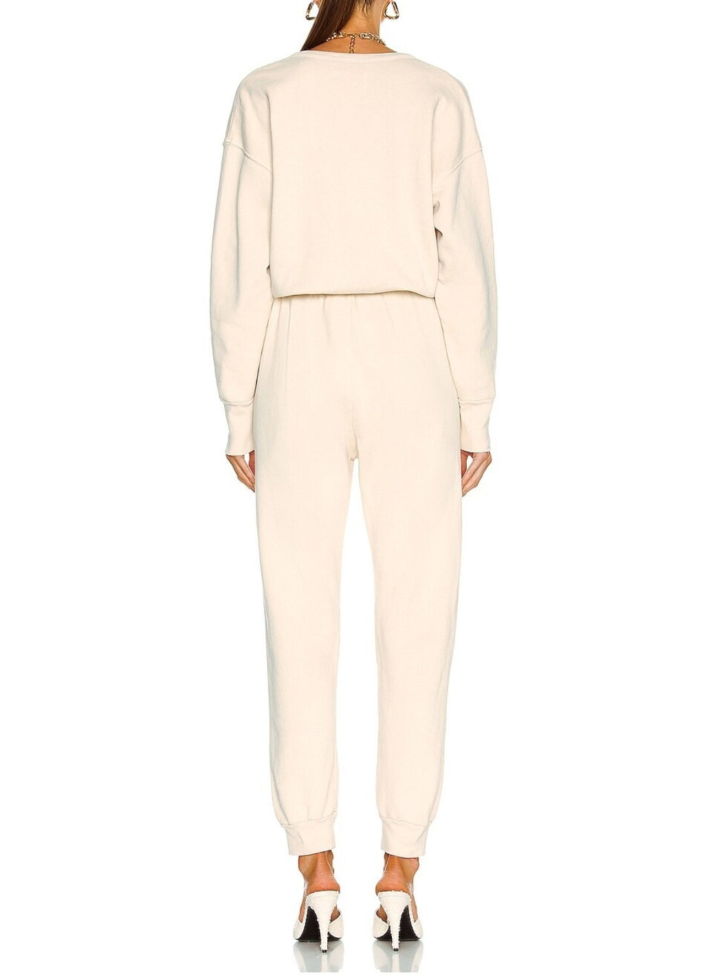 Citizens of Humanity Women's Cream LouLou Fleece Jumpsuit SM Romper W Defect 3