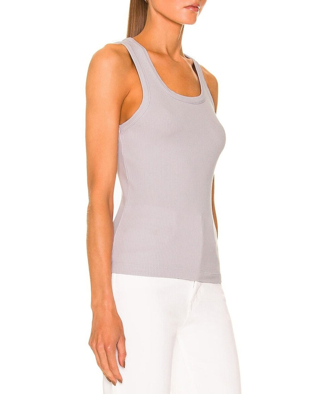 AGOLDE Poppy Scoop Rib Cotton Neck Tank Top Frosting NWT Sm $981