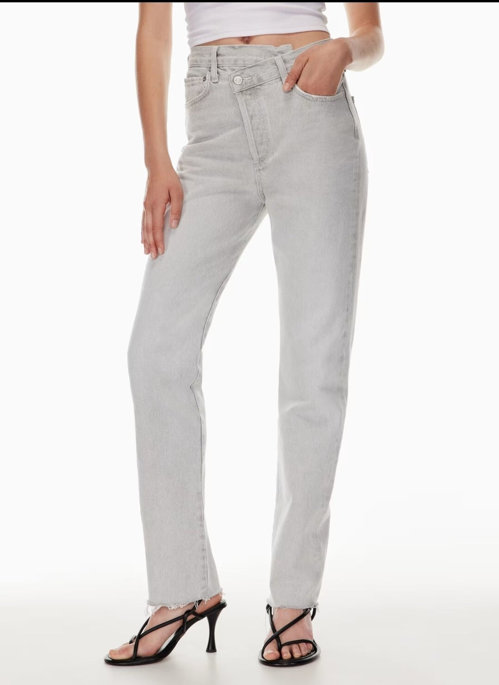 AGOLDE || Criss Cross Straight Leg Jeans in Eggshell Wash Sz 27 NWOT 0
