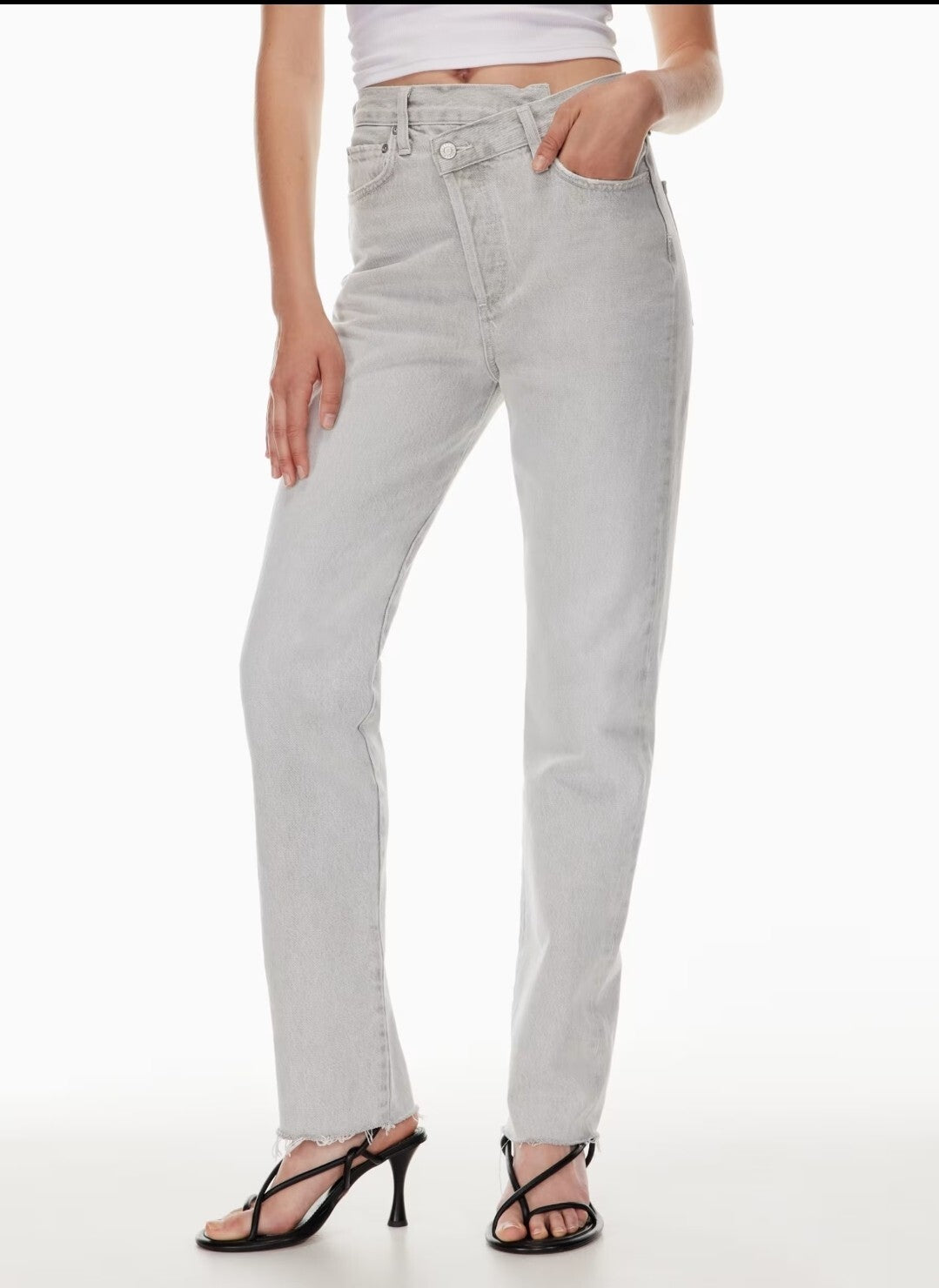 AGOLDE || Criss Cross Straight Leg Jeans in Eggshell Wash Sz 27 NWOT 0