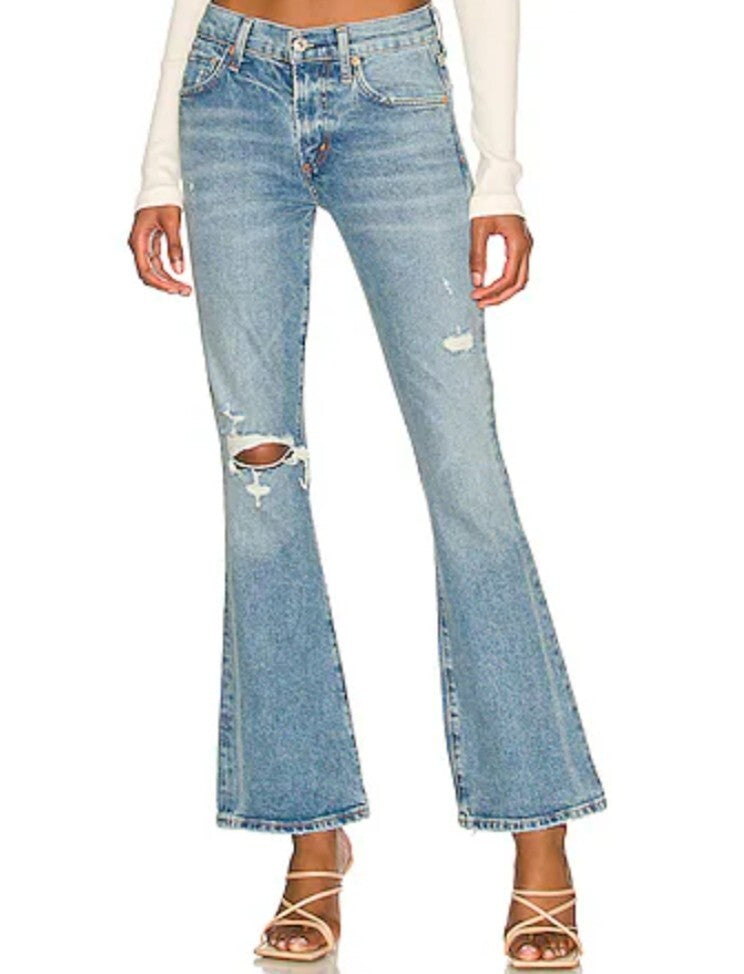 NWT  $238 Citizens of Humanity Emannuelle Low Rise Boot Jeans in Meadow Sz 270