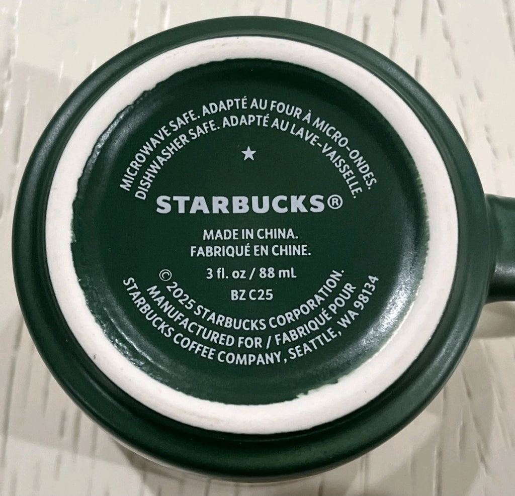 Starbucks 2025 Holiday Limited Edition Demi Set Espresso Cups Green White New2