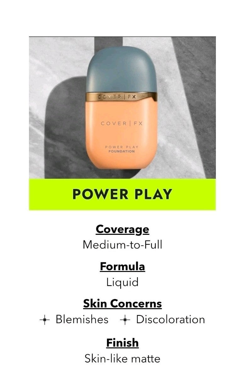 Cover FX Power Play Foundation Shade M5 Full Coverage Makeup 1oz Discontinued1
