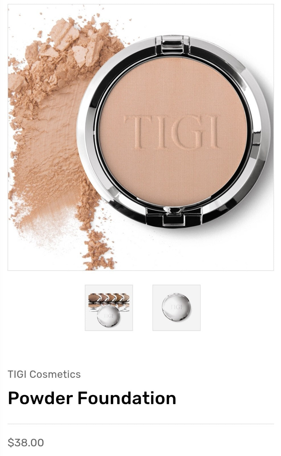 TIGI COSMETICS Powder Foundation "Beauty" 0.37 oz / 10.5g New In Box1