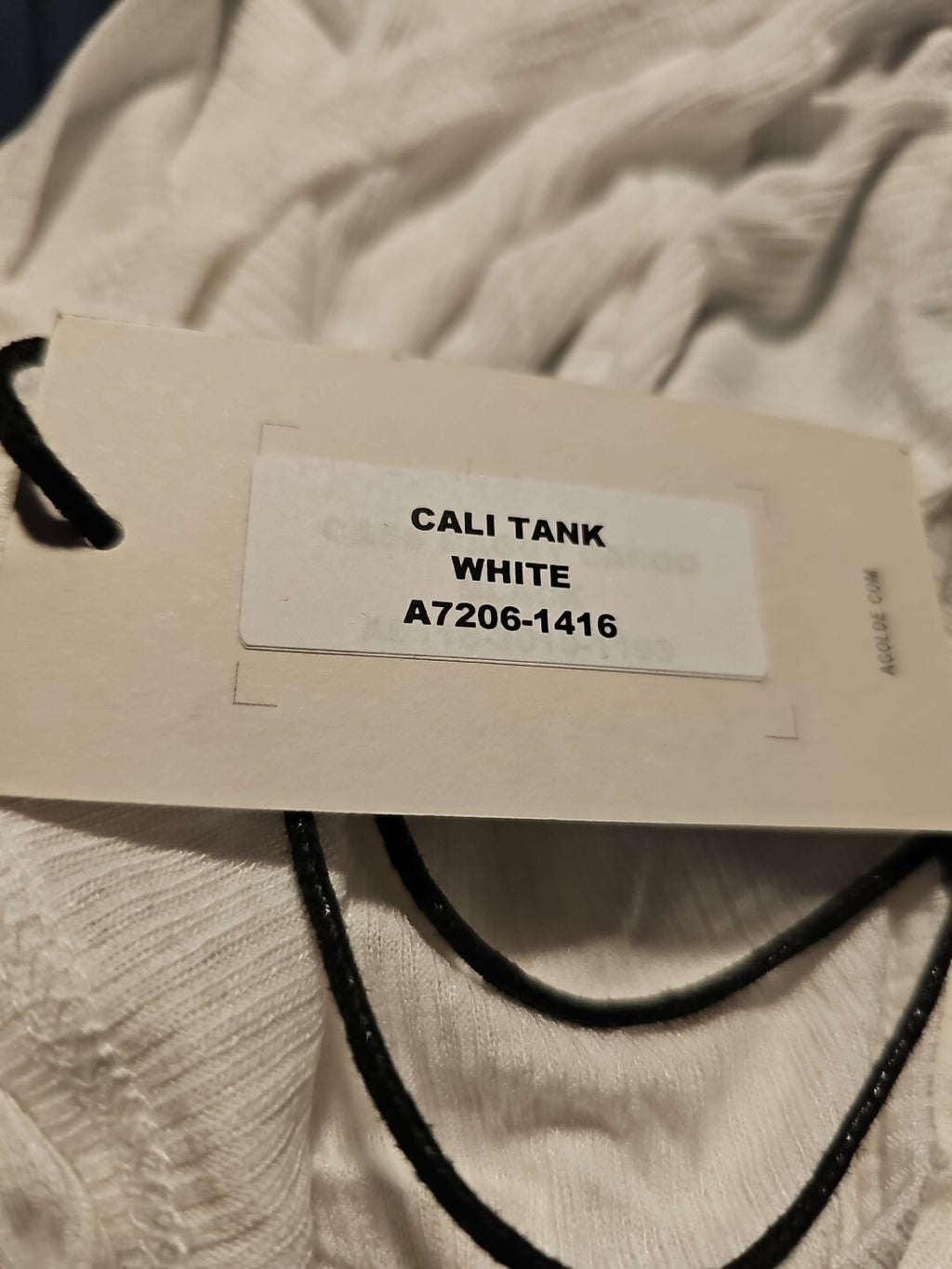 Agolde Womens Cali Tank Top White Small Ribbed Minimalist A7206-1416* See Descri2