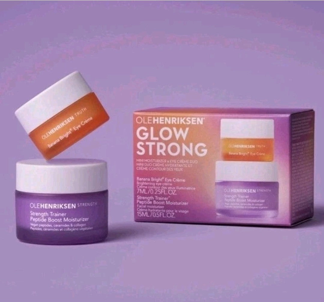 Ole Henriksen GLOW STRONG Set Strength Trainer & Banana Bright Eye Duo BNIB0